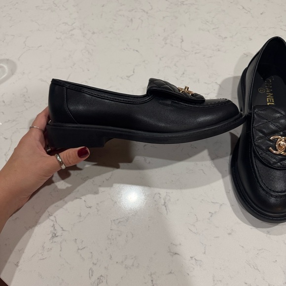 Chanel Black Quilted Loafers size 9 - Picture 2 of 6